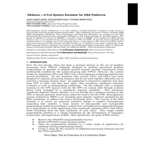 HSAemu a Full System Emulator for HSA 