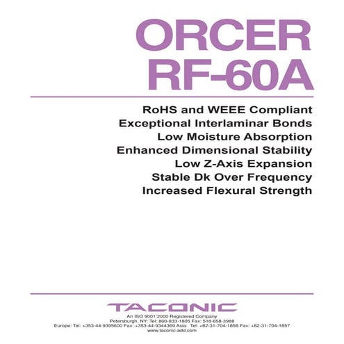 Taconic RF-60A | PDF