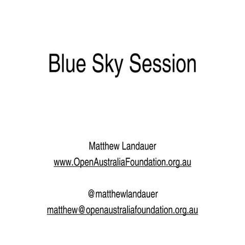 The Australia Centre for Social Innovation - Blue Sky Talk 2011