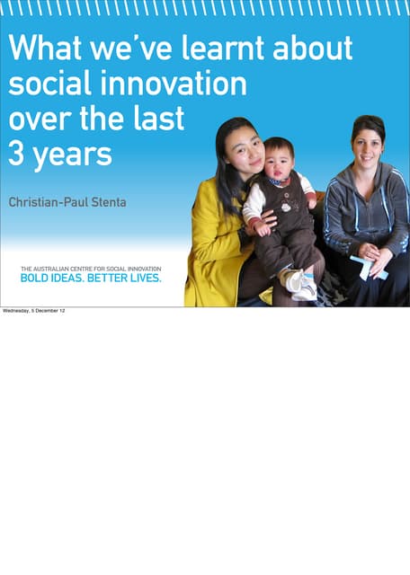 What we've learnt about social innovation over the last three years...