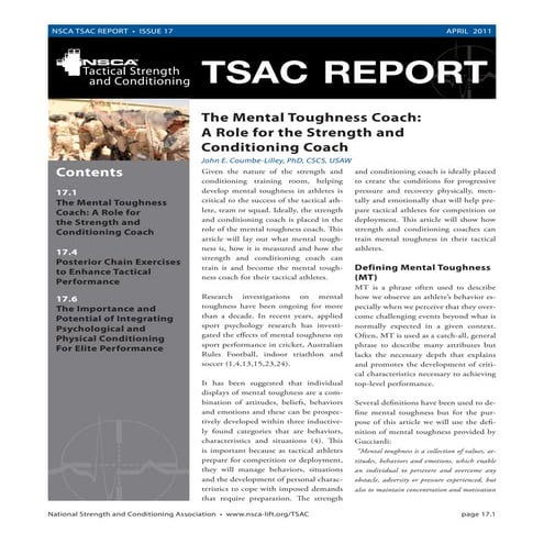Tactical Strength And Conditiong Report 17 | PDF