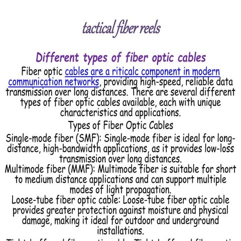 How to Choose Fiber Optic Cable | PDF