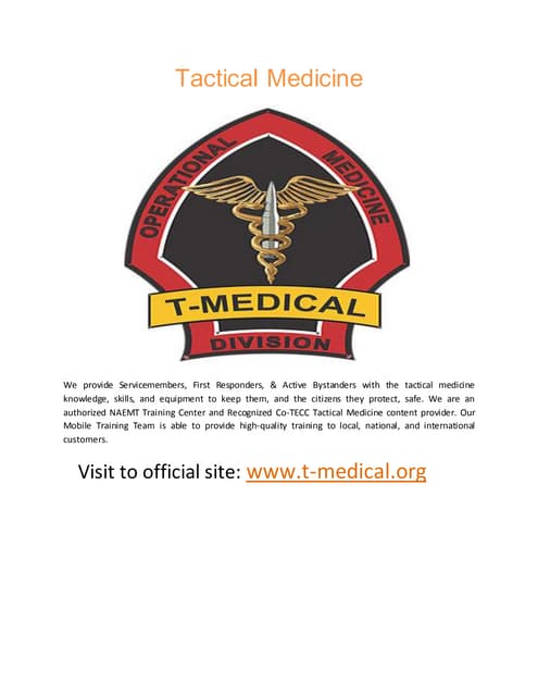 Tactical Medicine presentations