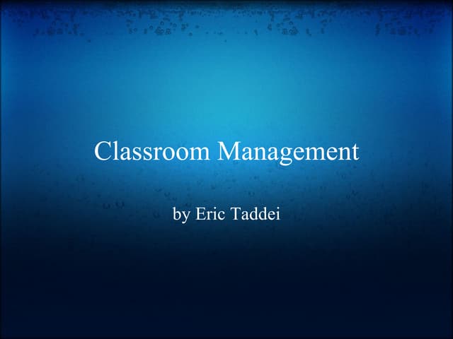 Taddei classroom management
