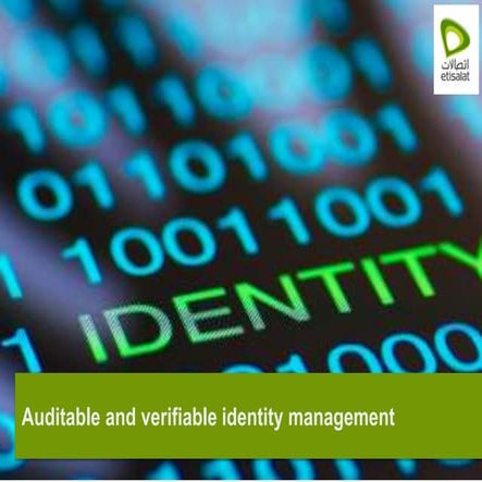 A case for identities - Etisalat, George Held at TADSummit