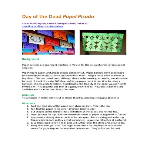 TAEA Day of the Dead Papel Picado Lesson