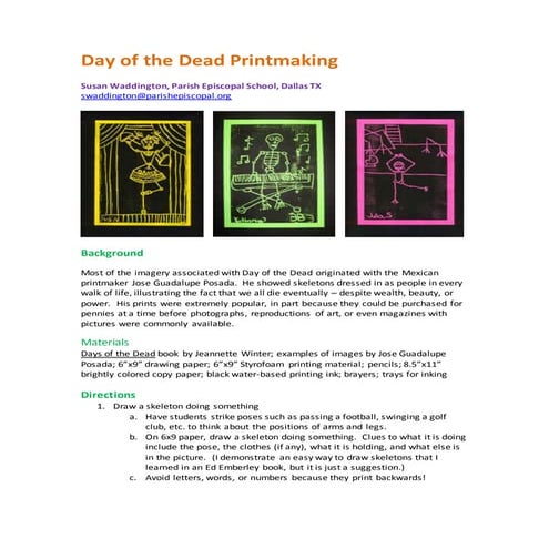 TAEA Day of the Dead Printmaking