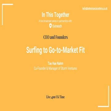 Tae Hea Nahm - Surfing to Go-To-Market Fit