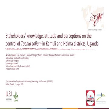 Stakeholders’ knowledge, attitude and perceptions on the control of Taenia so...
