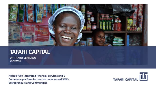 Tafari Capital Investor Pitch Deck