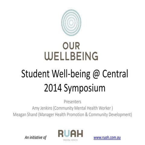 Ruah Mental Health Central Tafe presentation May 2014