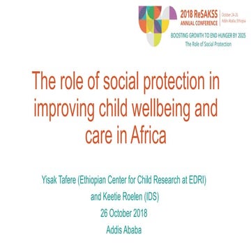 The role of social protection in improving child wellbeing and care in Africa