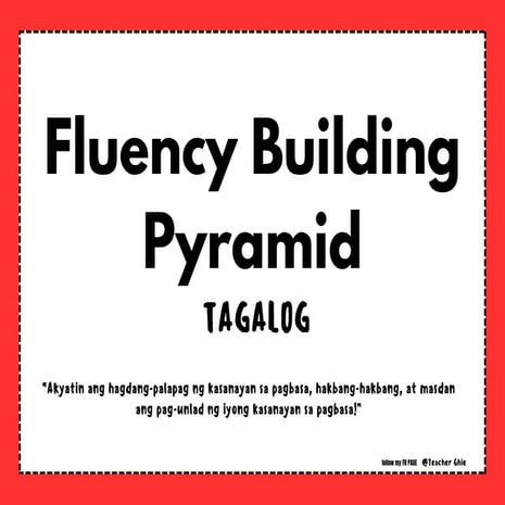 TAGALOG FLUENCY BUILDING PYRAMID Beginning Readers | PDF