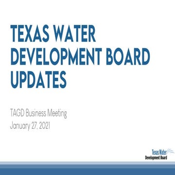 Texas Water Development Board Updates - Natalie Ballew | PDF