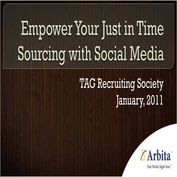 TAG empower your just in time sourcing with social media