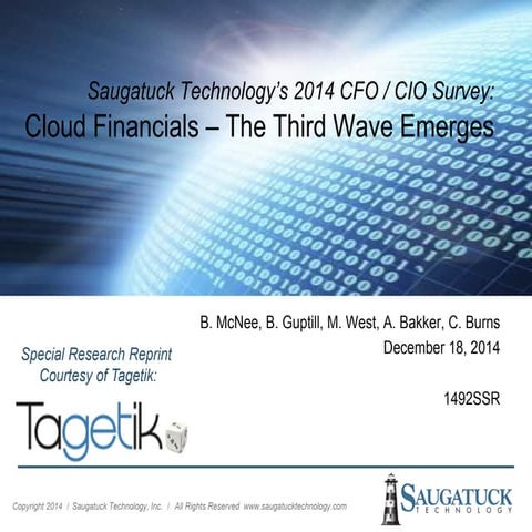 Saugatuck Technology 201 CFO/CIO Survey - Cloud Financials
