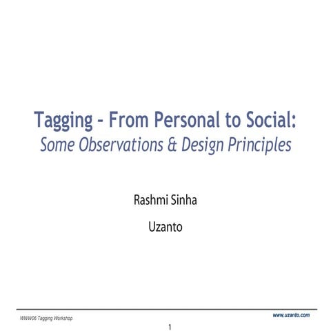 Tagging from personal to social
