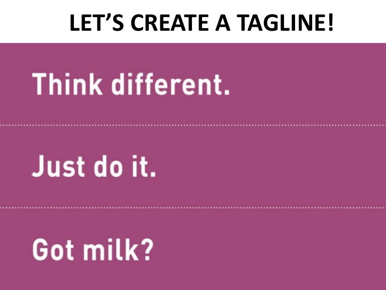 How To Create A Tagline Workshop