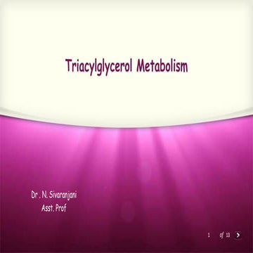 Tag metabolism