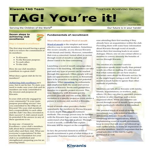 Tag Newsletter Dec 2008
