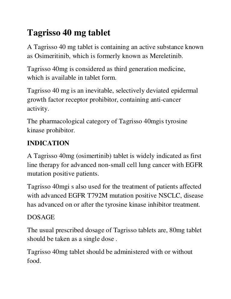 Tagrisso 40 mg tablet