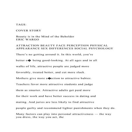 TAGSCOVER STORYBeauty is in the Mind of the Beholder.docx