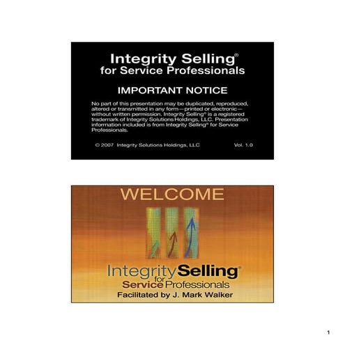 Integrity Selling Presentation
