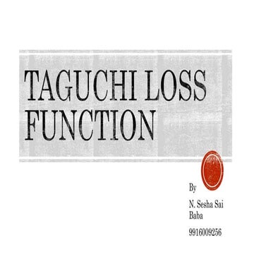Taguchi loss function