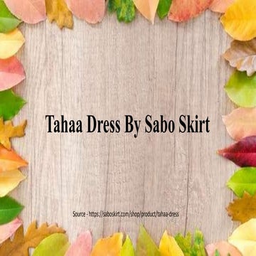 Tahaa Dress By Sabo Skirt