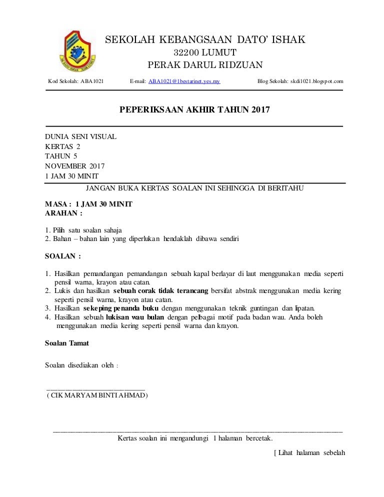 Soalan Psv Tahun 4 / Contoh Soalan Ujian Pertengahan Tahun Sains Tahun