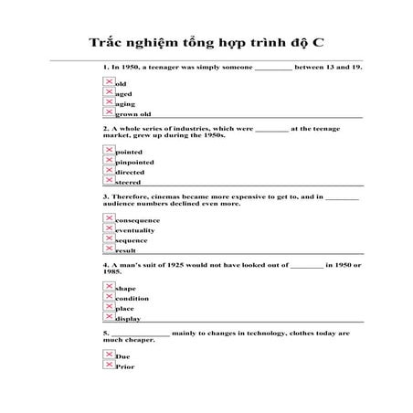 Tailieu.vncty.com   trac nghiem tong hop trinh do c bai 1