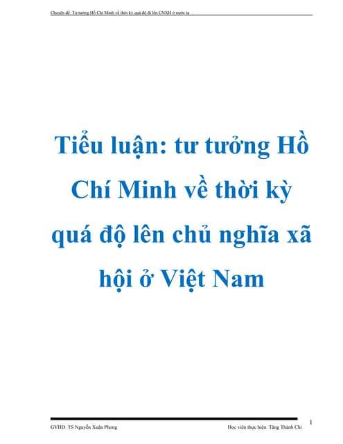 Tailieu.vncty.com tu tuong ho chi minh thoi ki qua do len cnxh ở viet nam