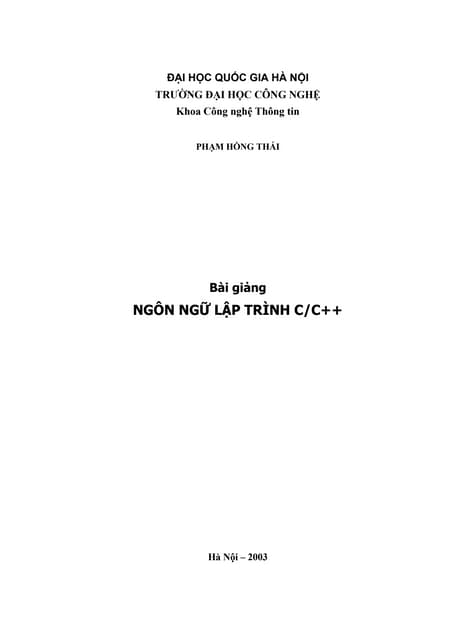 [TailieuVNU.com] Bài giảng Ngôn ngữ lập trình C,C++ - Phạm Hồng Th...