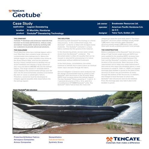 Tailings lagoon dewatering   el mochito honduras