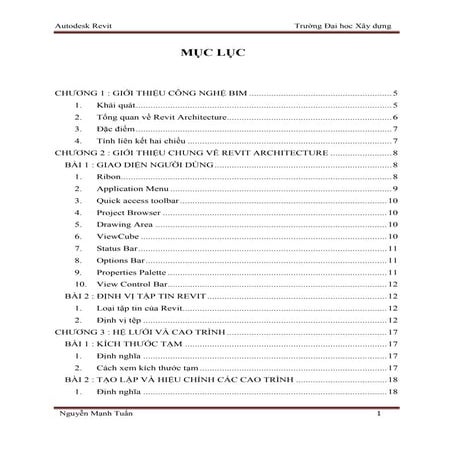 Tài liệu Revit cơ bản - ĐHXD