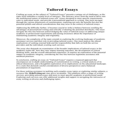 Tailored Essays