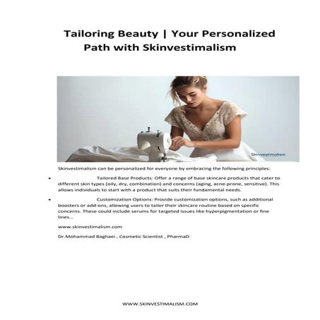 Tailoring Beauty | Your Personalized Path with Skinvestimalism | PDF