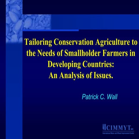 Tailoring Conservation Agriculture to small farmers