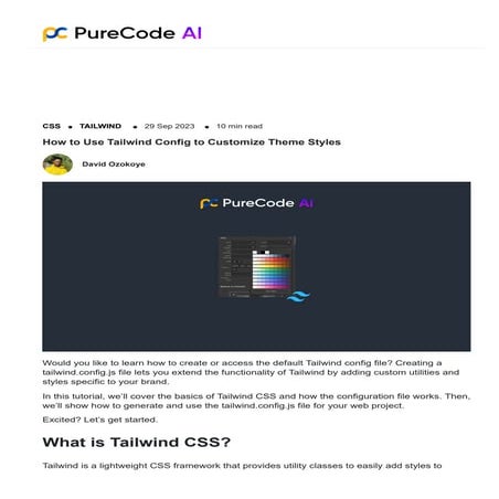 How to Use Tailwind Config to Customize Theme Styles | PDF | Free Download