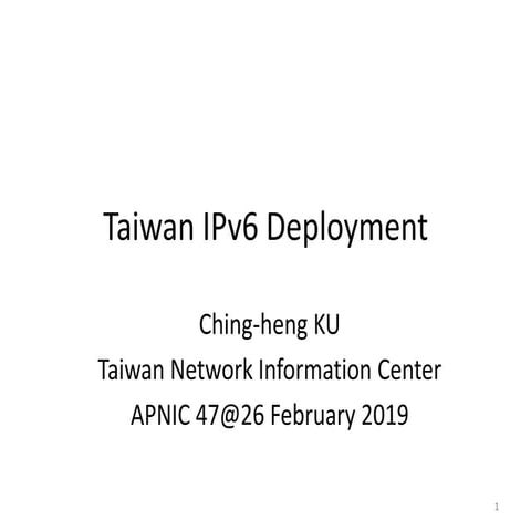 Taiwan IPv6 Deployment