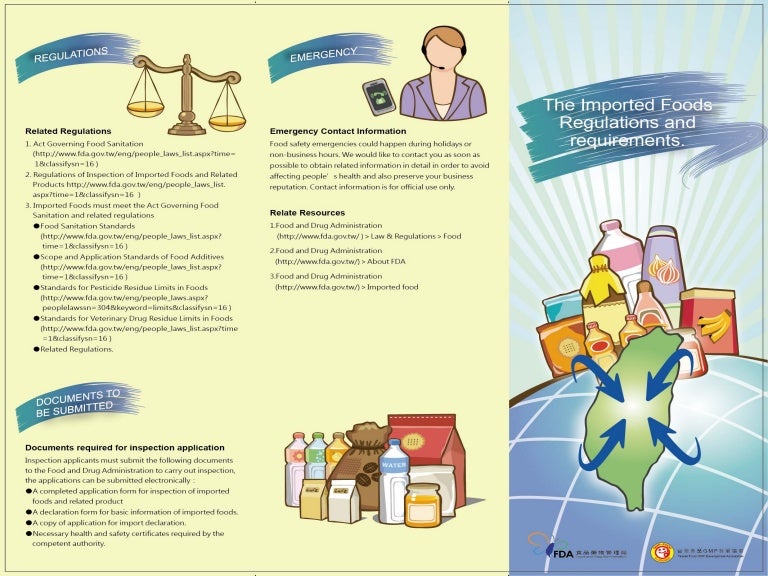 Taiwan imported foods regulations & requirements