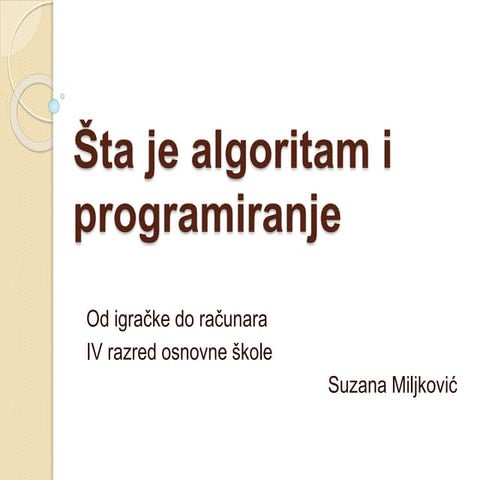 šTa je algoritam i programiranje