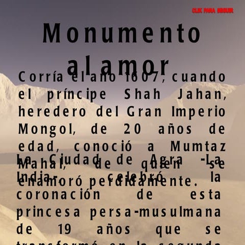 Taj majal monumento al amor