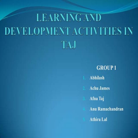 HRD initiatives of TAJ