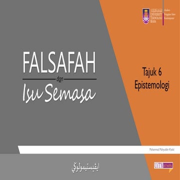 Tajuk 6 Epistemologi