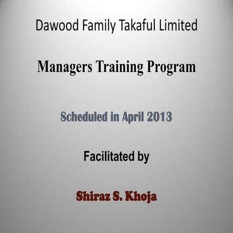 First Time Manager Training Program | PDF