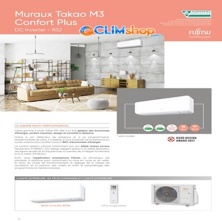Clim réversible Takao M3 Fujitsu Atlantic R32 | PDF