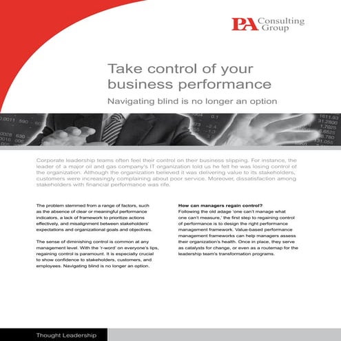 Take Control Of Your Business Performance