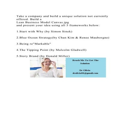 Take a company and build a unique solution not currently offered. Bu.docx