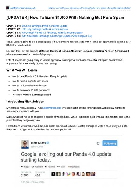 Take A Sneaky Peak At How Someone Built & Ranked A Site That Beats Penguin 3....